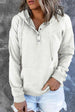 Dropped Shoulder Long Sleeve Hoodie with Pocket Trendsi