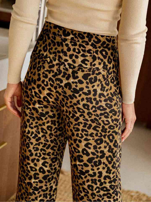 Leopard Wide Leg Pants Bazaarbey