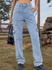 High Waist Cargo Jeans Trendsi