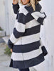 Striped  Hooded Cardigan Trendsi