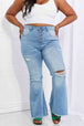 Vibrant MIU  Jess Button Flare Jeans Trendsi