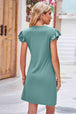 Flutter Sleeve Tulip Hem Dress -BazaarBey - www.shopbazaarbey.com