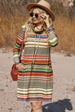 Striped Turtleneck Long Sleeve Dress -BazaarBey - www.shopbazaarbey.com