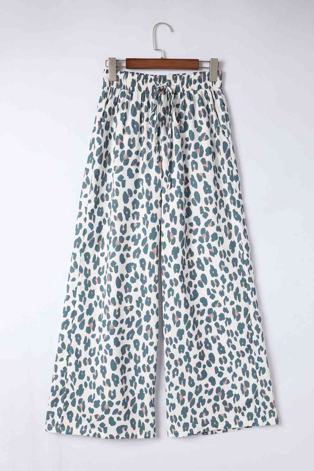 Leopard Drawstring Waist Culottes Bazaarbey