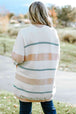  Striped Open Front Cardigan Trendsi