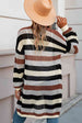  Striped Long Sleeve  Cardigan Bazaarbey