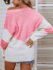 Color Block V-Neck Sweater Bazaarbey