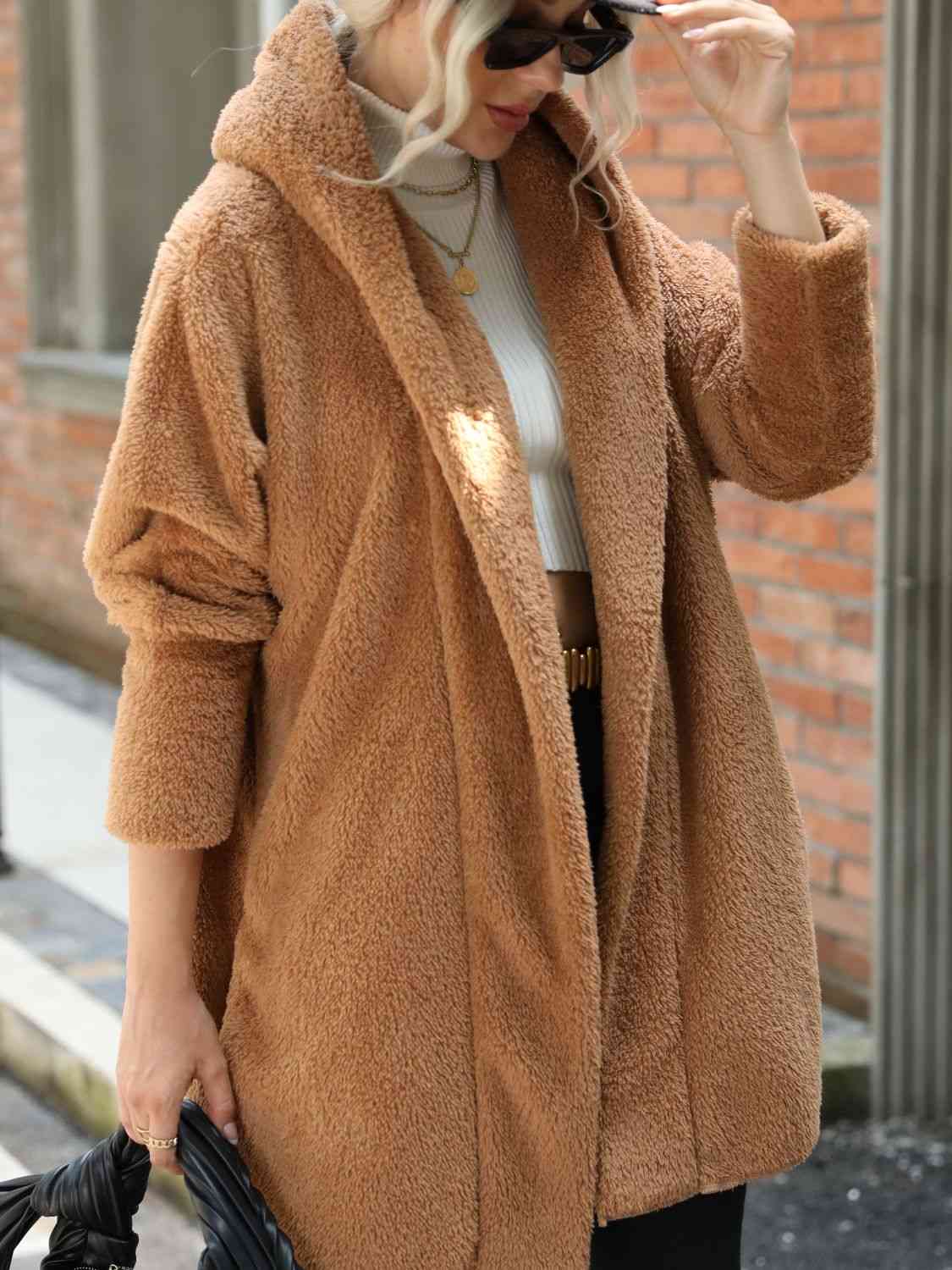  Hooded Teddy Coat Trendsi