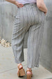  Find Your Path   Waist Striped Culotte Pants Bazaarbey