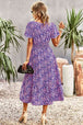 Floral Puff Sleeve Tiered Midi Dress -BazaarBey - www.shopbazaarbey.com