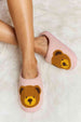 dy Teddy Bear Print Plush Slide Slippers Trendsi