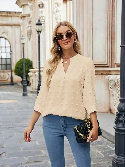  Notched Neck Blouse Bazaarbey