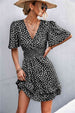 Printed Smocked Waist Layered  Dress -BazaarBey - www.shopbazaarbey.com