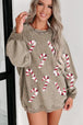  Candy Cane Round Neck Sweatshirt Bazaarbey