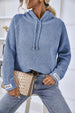 Drawstring Long Sleeve Hooded Sweater Bazaarbey