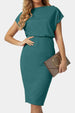 Boat Neck Short Sleeve Knee-Length Dress -BazaarBey - www.shopbazaarbey.com