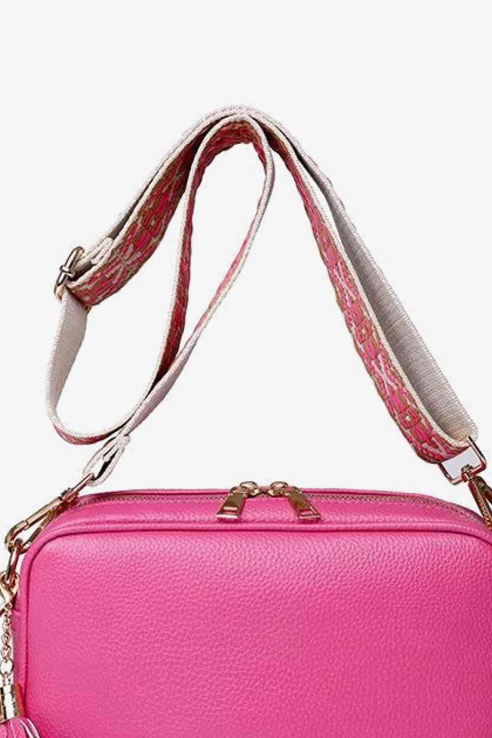 PU Leather Tassel Crossbody Bag Trendsi