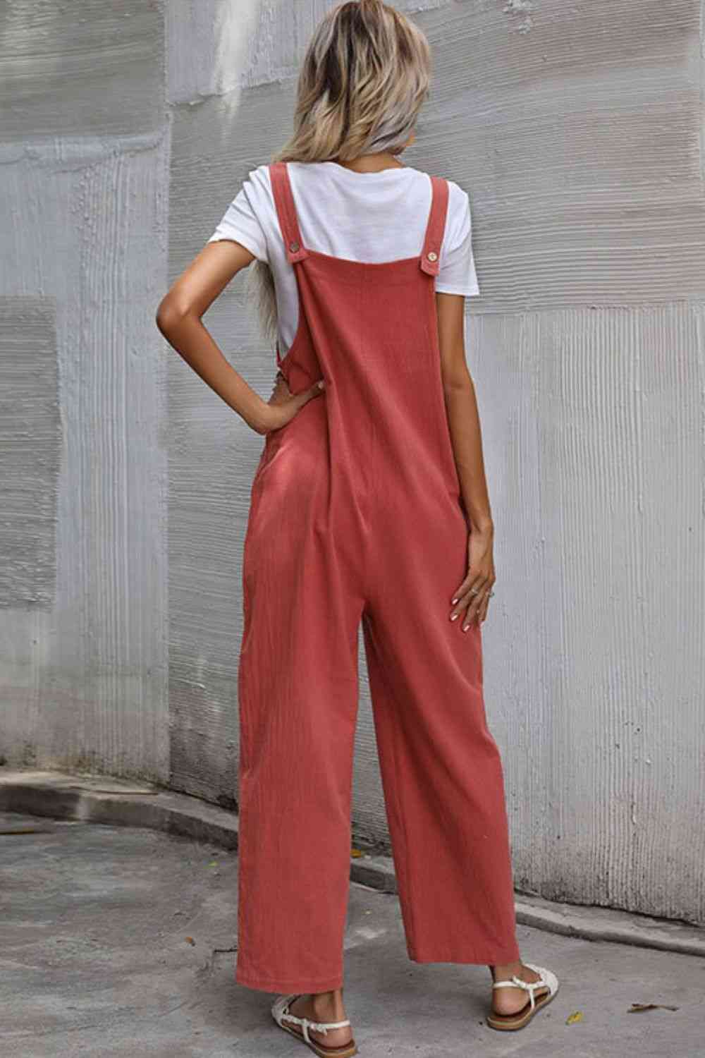 Wide Leg Overalls with Front Pockets Bazaarbey