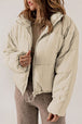 Zip Up Collared Neck Long Sleeve Winter Coat Trendsi