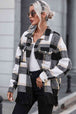 Plaid Collared Neck Snap Front Jacket Trendsi