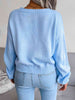 Cloud Print Button Down Ribbed Trim Cardigan Trendsi