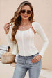 Scoop Neck Long Sleeve Knit Top Trendsi