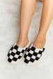 dy Checkered Print Plush Slide Slippers Trendsi