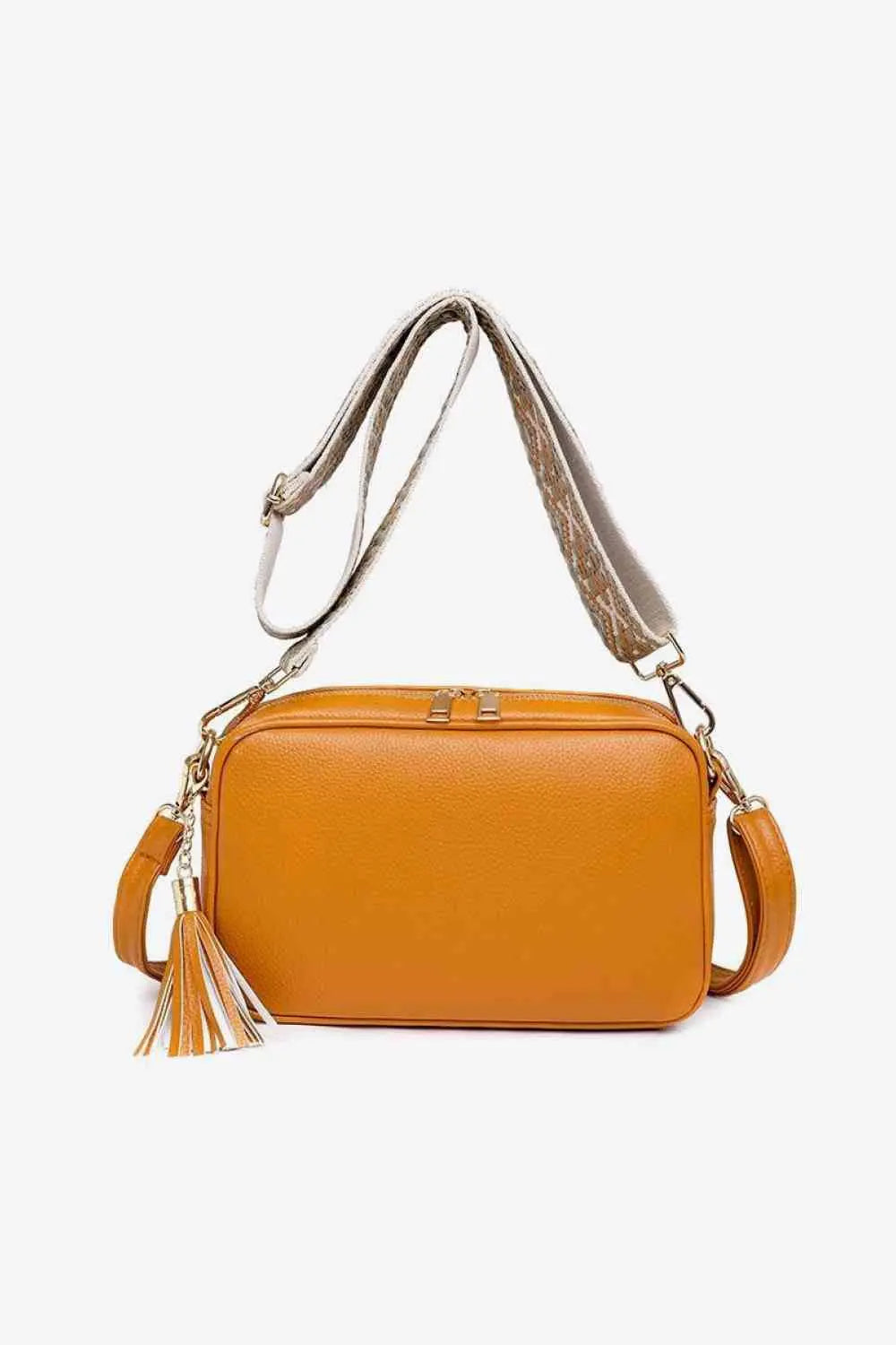 PU Leather Tassel Crossbody Bag Trendsi