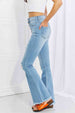 Vibrant MIU  Jess Button Flare Jeans Trendsi