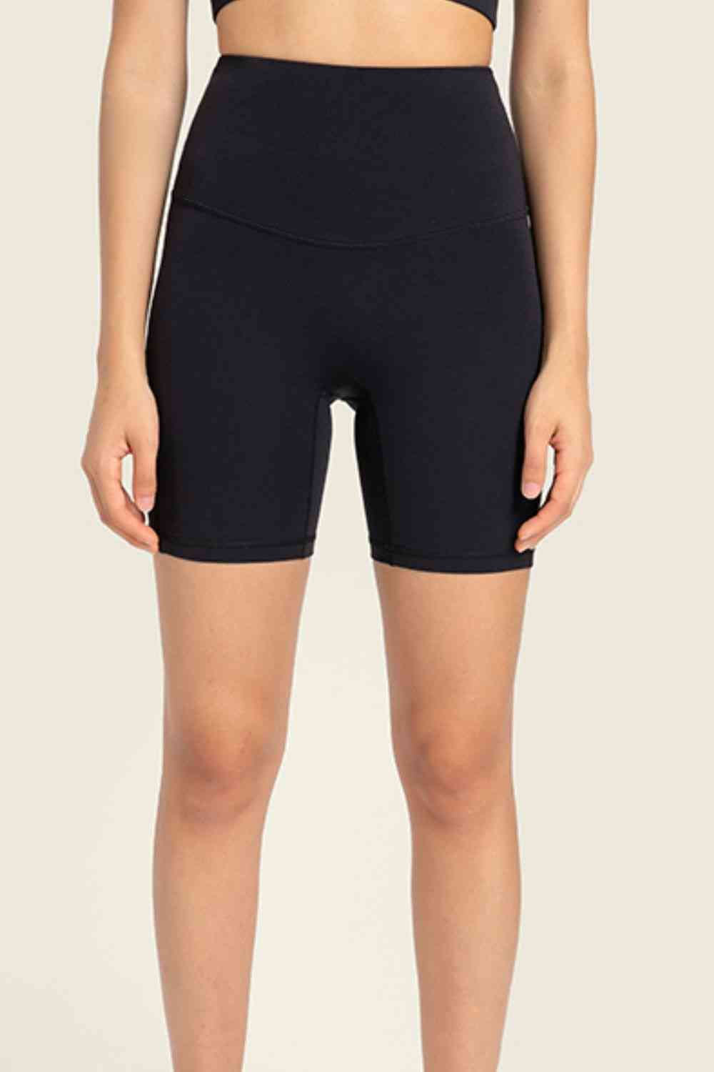 Seamless High-Rise Wide Waistband Biker Shorts Trendsi