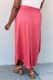  Comfort Princess Full Size High Waist Scoop Hem Maxi Skirt in Hot Pink Trendsi