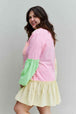 Davi & Dani Flying Colors Full Size Colorblock Long Sleeve Shirt Dress -BazaarBey - www.shopbazaarbey.com
