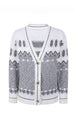 Printed V-Neck Buttoned Cardigan Trendsi