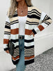 Striped  Drop Shoulder Cardigan Trendsi