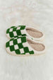 dy Checkered Print Plush Slide Slippers Trendsi