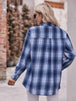 Plaid Dropped Shoulder Longline Shirt Trendsi