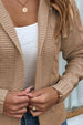 Cable-Knit Dropped Shoulder Hooded Cardigan Bazaarbey