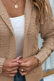 Cable-Knit Dropped Shoulder Hooded Cardigan Bazaarbey