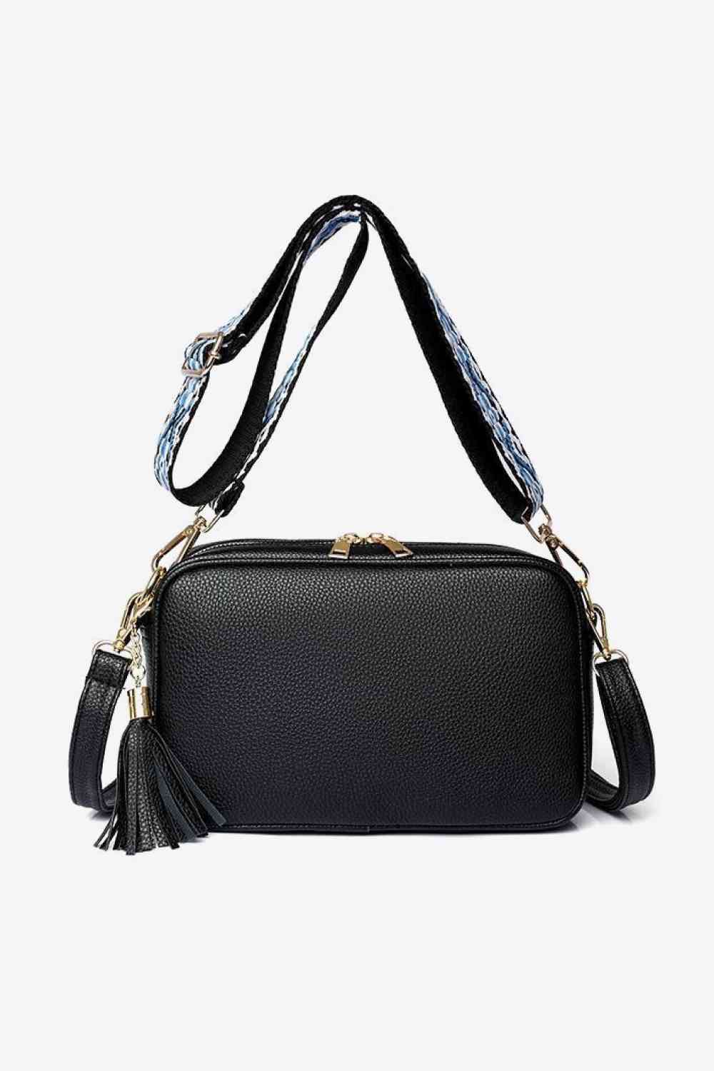 PU Leather Tassel Crossbody Bag Trendsi