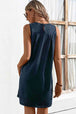 Round Neck Sleeveless Mini Dress -BazaarBey - www.shopbazaarbey.com