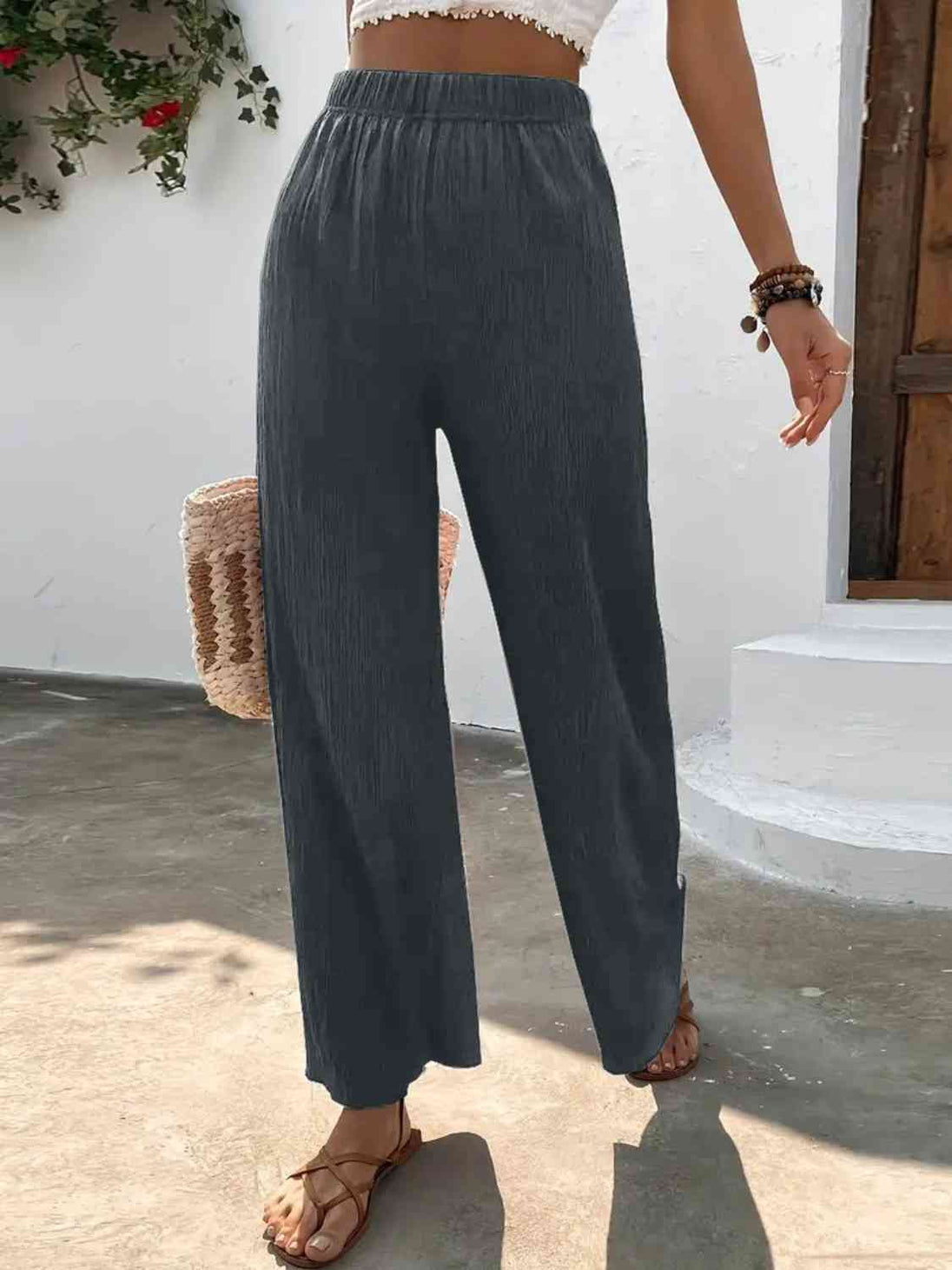  High Waist Wide Leg Pants Bazaarbey