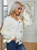 Button Up V-Neck Long Sleeve Cardigan Trendsi