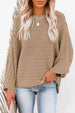 Round Neck Long Sleeve Knit Top Bazaarbey