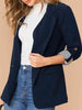 Lapel Collar Roll-Tab Sleeve Blazer Bazaarbey