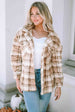 Plaid Collared Neck Jacket Trendsi