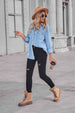 Collared Neck Dropped Shoulder Denim Top Bazaarbey