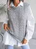 Round Neck  Capped Sleeve Sweater Vest Trendsi