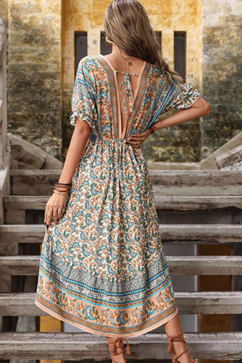 Bohemian High-Low Open Back Dress -BazaarBey - www.shopbazaarbey.com