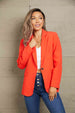 Double Take One-Button Padded-Shoulder Blazer Trendsi