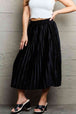  Accordion Pleated Flowy Midi Skirt 